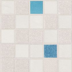 کاغذ دیواری مدرن - استخوانی آبی رنگ - طرح مربعی